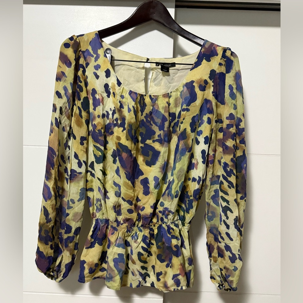 St. John Multicolor Abstract Blouse